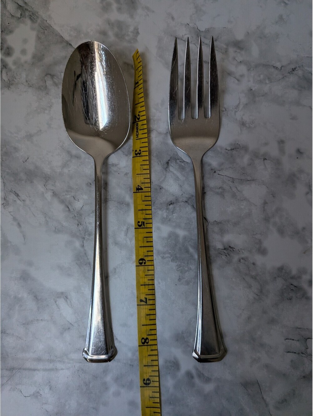 Vintage 90's Oneida Canada Stainless Flatware Serving Utensils Large Salad Dish